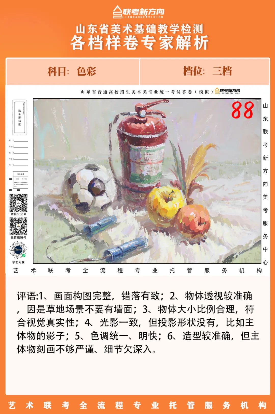图片[177]-【联考新方向】山东省第二次美术基础教学检测｜部分高分卷与各档样卷专家解析-365艺考网