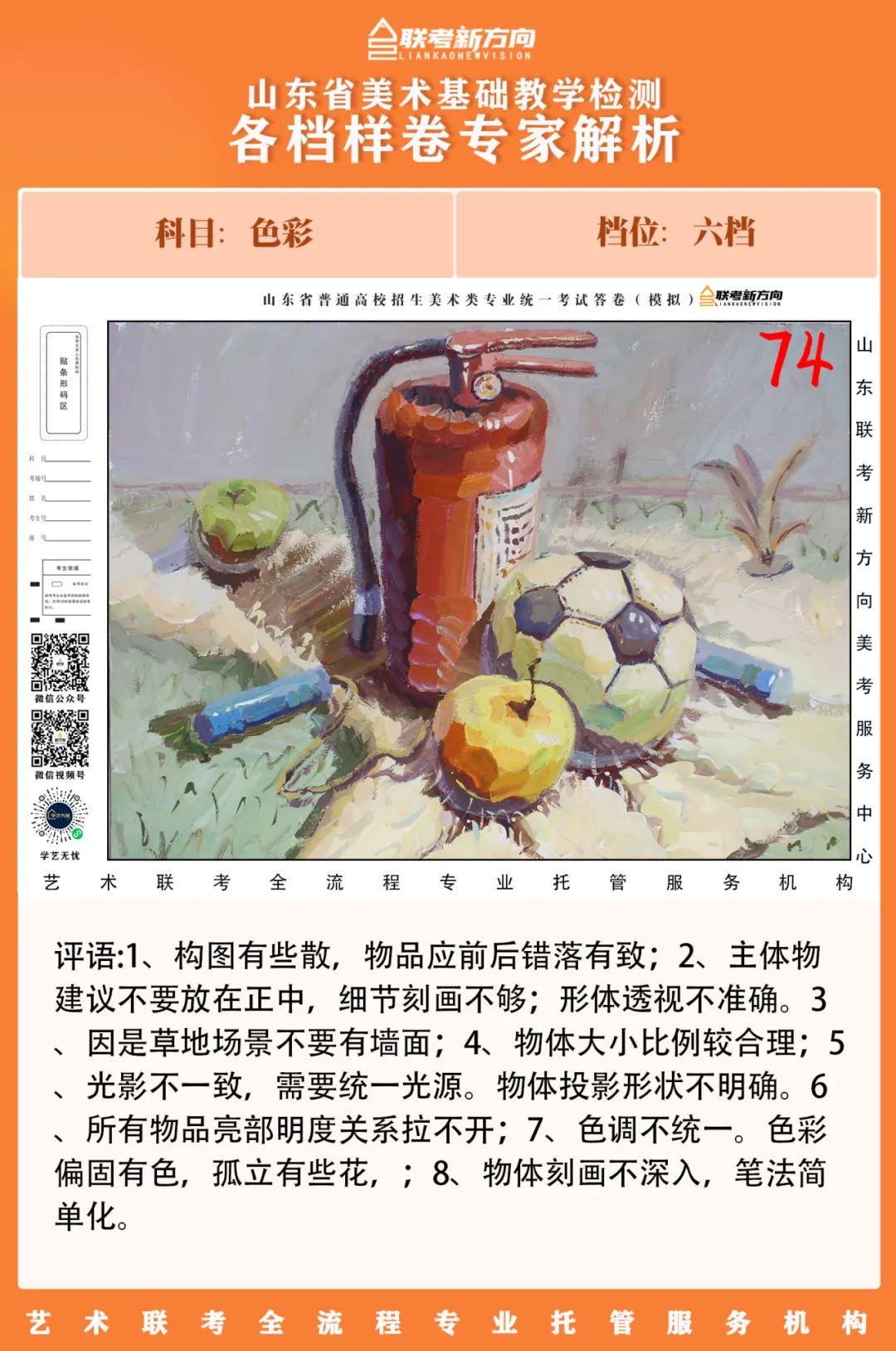 图片[185]-【联考新方向】山东省第二次美术基础教学检测｜部分高分卷与各档样卷专家解析-365艺考网