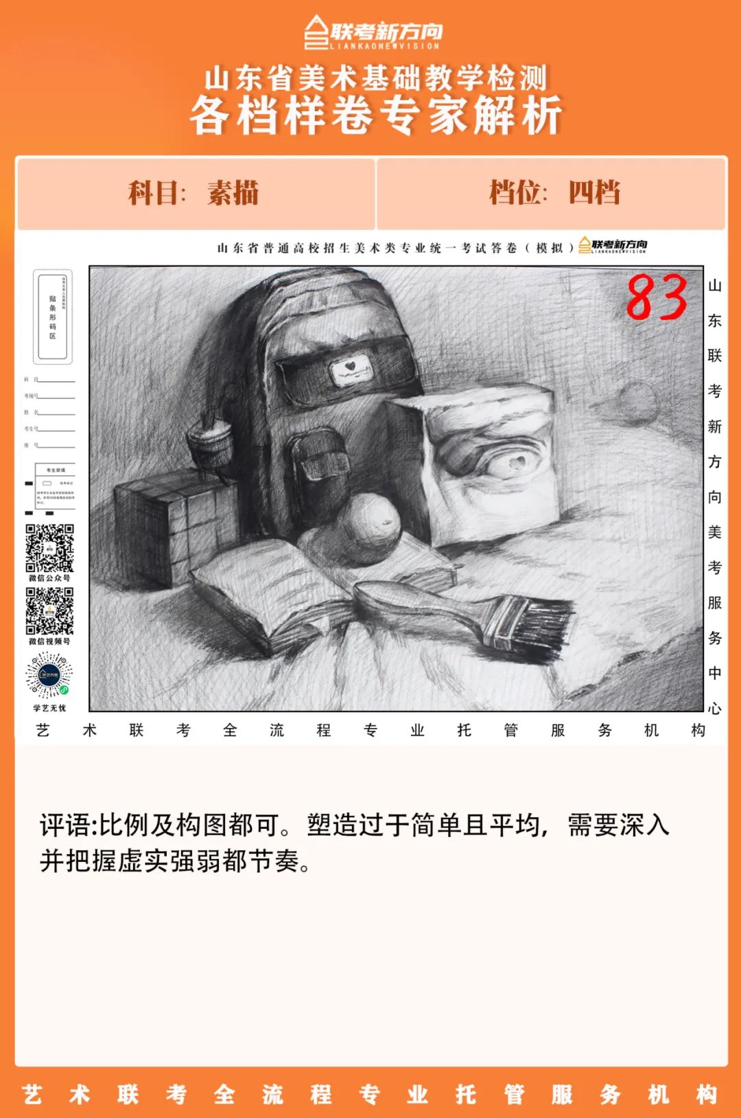 图片[59]-【联考新方向】山东省第二次美术基础教学检测｜部分高分卷与各档样卷专家解析-365艺考网