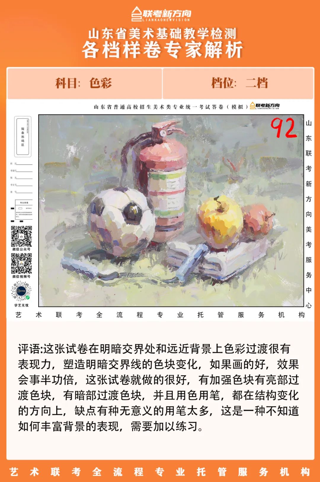 图片[171]-【联考新方向】山东省第二次美术基础教学检测｜部分高分卷与各档样卷专家解析-365艺考网