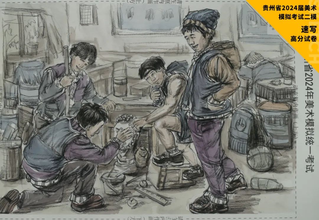 图片[116]-贵州省2024届美术模拟考试二模【速写】高分试卷(部分)-365艺考网